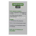 インディバン Indivan、ジェネリッククリキシバン、インジナビル　400mg　成分